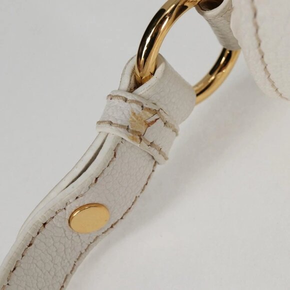 Miu Miu Hand Bag Leather 2way White Gold Auth - Picture 7 of 16